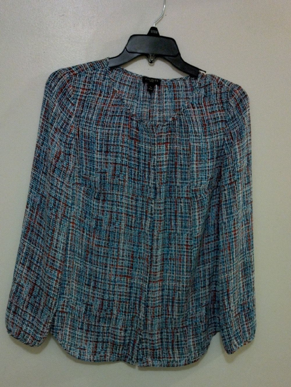 Talbots Petites Blue Stripe Smooth Surface Panel Blouse S